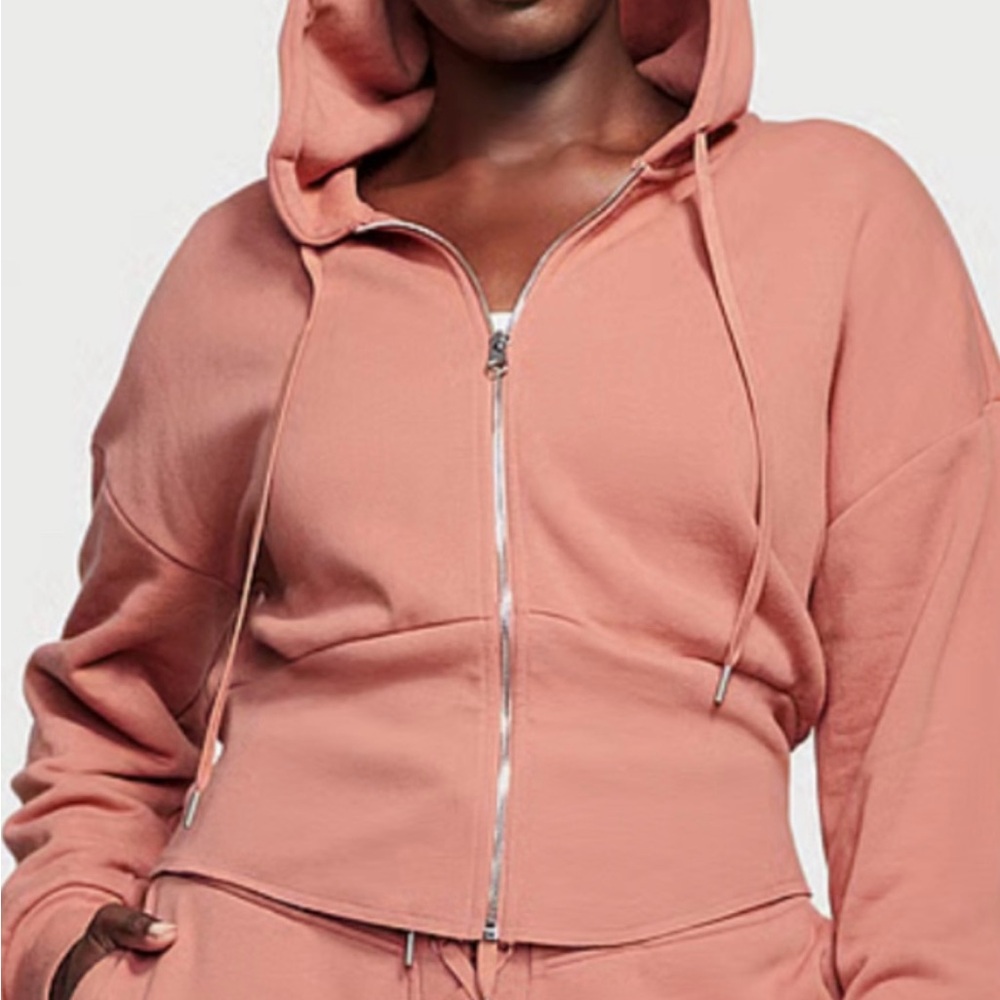 Victoria's Secret NWT Canyon Rose Cropped Corset Hoodie XL - Picture 2 of 9
